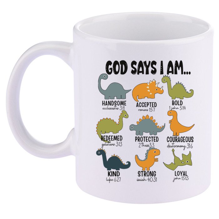 God Says I Am Handsome 11oz C Handle Ceramic Mug
