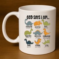 God Says I Am Handsome 11oz C Handle Ceramic Mug