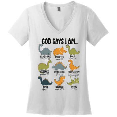 God Says I Am Handsome Women's V-Neck T-Shirt