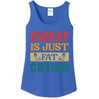 Gym Sweat Is Just Fat Crying Retro Vintage Workout Gift Ladies Essential Tank