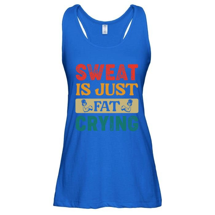 Gym Sweat Is Just Fat Crying Retro Vintage Workout Gift Ladies Essential Flowy Tank