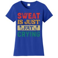 Gym Sweat Is Just Fat Crying Retro Vintage Workout Gift Women's T-Shirt