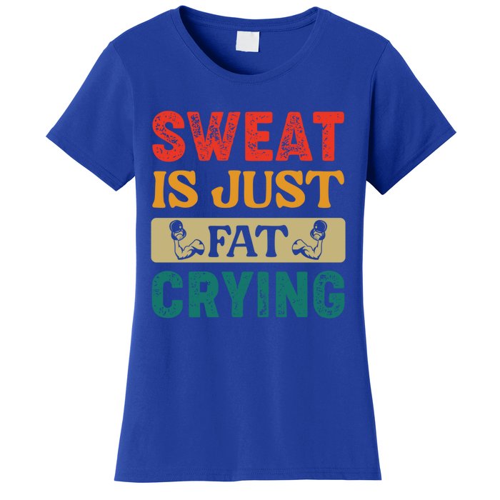 Gym Sweat Is Just Fat Crying Retro Vintage Workout Gift Women's T-Shirt