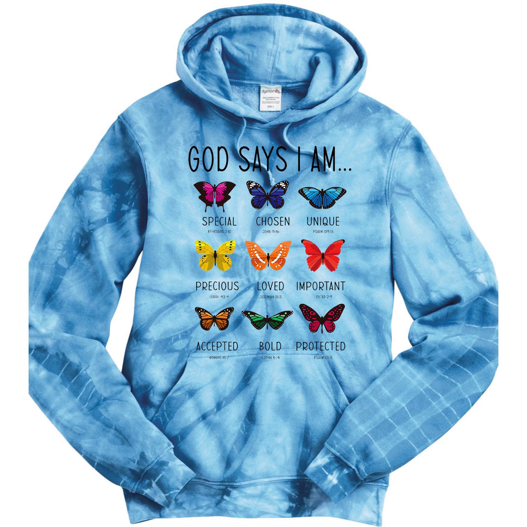 God Says I Am Special Bible Verse Religious Christian Tie Dye Hoodie