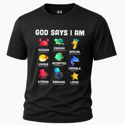 God Says I Am Sea Animals Ocean Christian Funny Performance Shirt