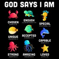 God Says I Am Sea Animals Ocean Christian Funny Cooling Performance Crew T-Shirt