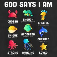 God Says I Am Sea Animals Ocean Christian Funny 11oz C Handle Ceramic Mug
