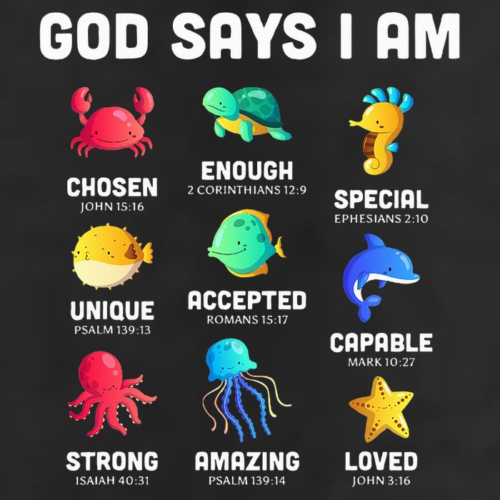 God Says I Am Sea Animals Ocean Christian Funny 11oz C Handle Ceramic Mug
