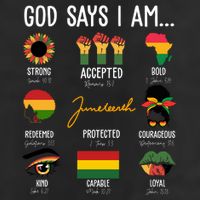 God Says I Am Celebrating Black Freedom 1865 Juneteenth 7 Panel Mesh Trucker Snapback Hat