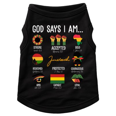 God Says I Am Celebrating Black Freedom 1865 Juneteenth Doggie Tank
