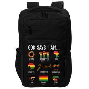 God Says I Am Celebrating Black Freedom 1865 Juneteenth Impact Tech Backpack