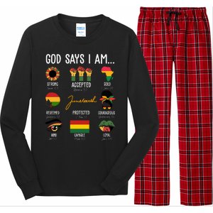 God Says I Am Celebrating Black Freedom 1865 Juneteenth Long Sleeve Pajama Set