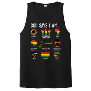 God Says I Am Celebrating Black Freedom 1865 Juneteenth PosiCharge Competitor Tank