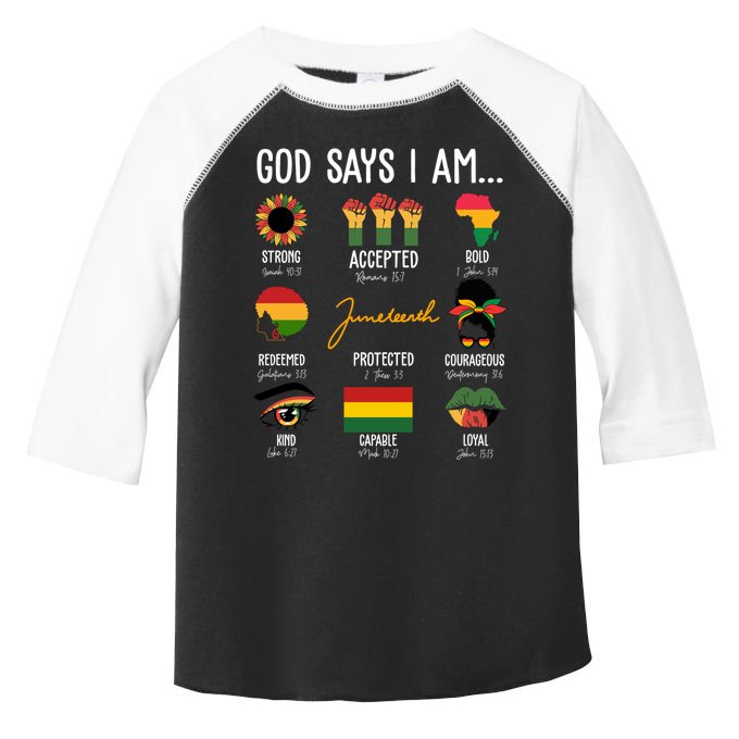 God Says I Am Celebrating Black Freedom 1865 Juneteenth Toddler Fine Jersey T-Shirt