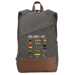 God Says I Am Celebrating Black Freedom 1865 Juneteenth Cotton Canvas Backpack