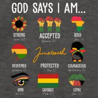 God Says I Am Celebrating Black Freedom 1865 Juneteenth Vector Backpack