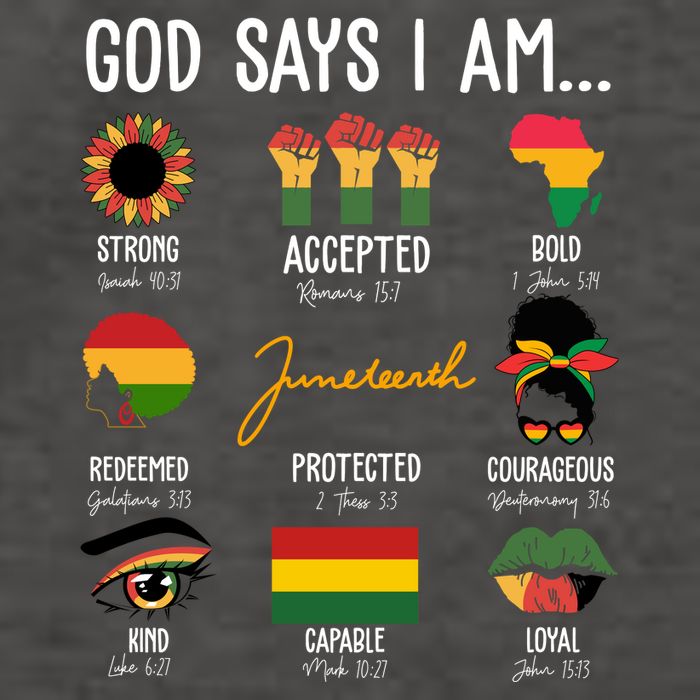 God Says I Am Celebrating Black Freedom 1865 Juneteenth Vector Backpack