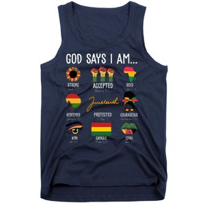 God Says I Am Celebrating Black Freedom 1865 Juneteenth Tank Top