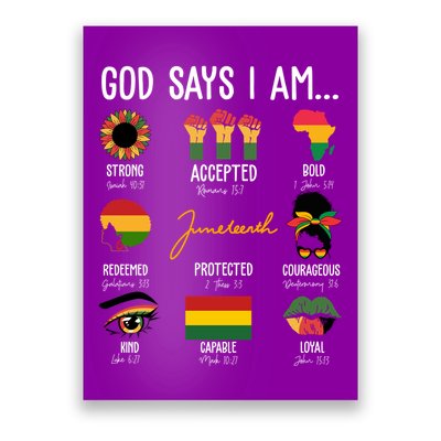 God Says I Am Celebrating Black Freedom 1865 Juneteenth Poster