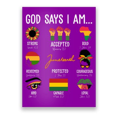 God Says I Am Celebrating Black Freedom 1865 Juneteenth Poster