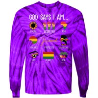 God Says I Am Celebrating Black Freedom 1865 Juneteenth Tie-Dye Long Sleeve Shirt