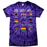 God Says I Am Celebrating Black Freedom 1865 Juneteenth Tie-Dye T-Shirt