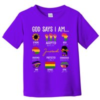 God Says I Am Celebrating Black Freedom 1865 Juneteenth Toddler T-Shirt