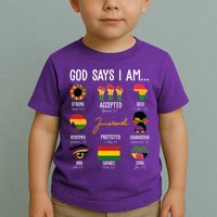 God Says I Am Celebrating Black Freedom 1865 Juneteenth Toddler T-Shirt