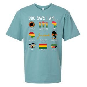 God Says I Am Celebrating Black Freedom 1865 Juneteenth Sueded Cloud Jersey T-Shirt