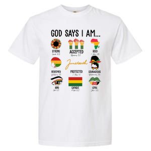 God Says I Am Celebrating Black Freedom 1865 Juneteenth Garment-Dyed Heavyweight T-Shirt