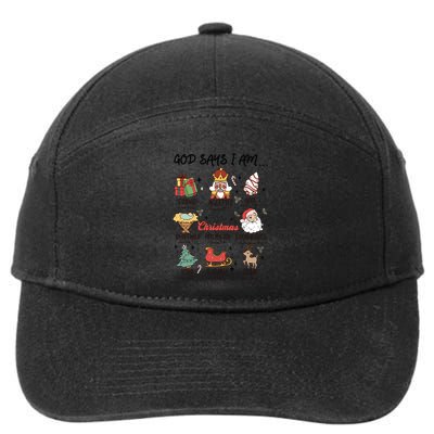 God Says I Am Christmas Bible Verse Turkey God Jesus 7-Panel Snapback Hat