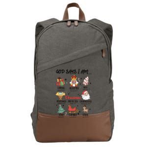 God Says I Am Christmas Bible Verse Turkey God Jesus Cotton Canvas Backpack