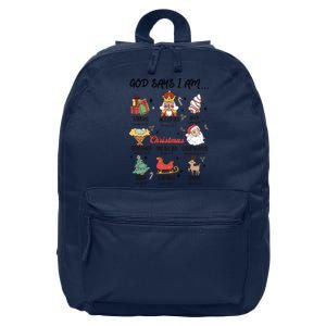 God Says I Am Christmas Bible Verse Turkey God Jesus 16 in Basic Backpack