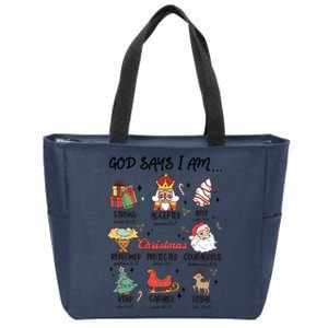 God Says I Am Christmas Bible Verse Turkey God Jesus Zip Tote Bag