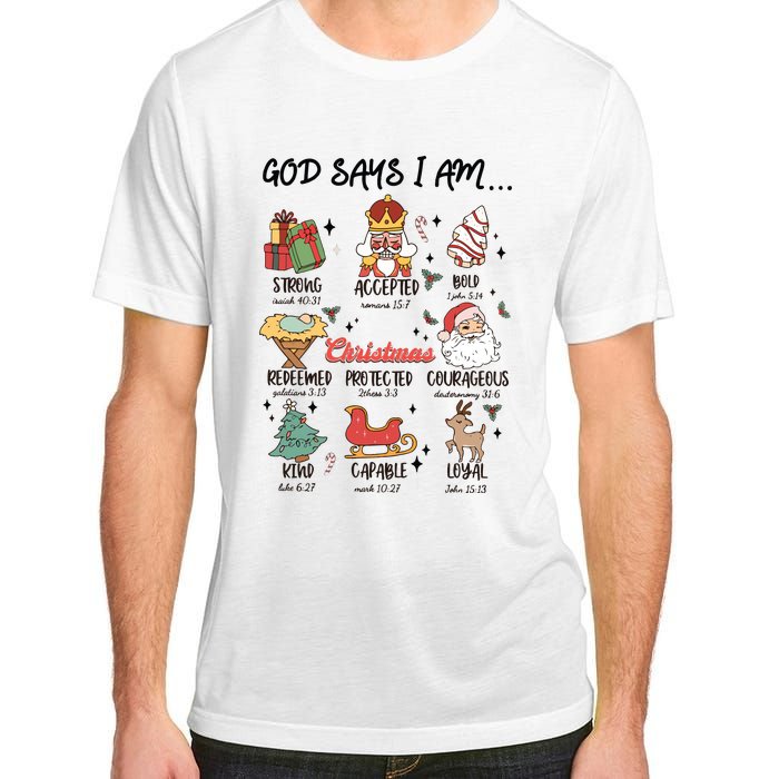 God Says I Am Christmas Bible Verse Turkey God Jesus Adult ChromaSoft Performance T-Shirt