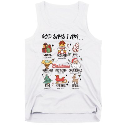 God Says I Am Christmas Bible Verse Turkey God Jesus Tank Top