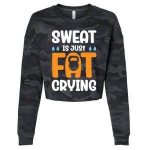 Gym Sweat Is Just Fat Crying Workout Cute Gift Cropped Pullover Crew