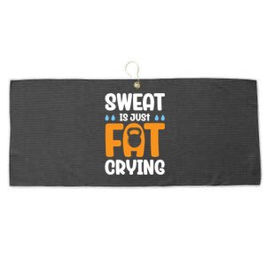 Gym Sweat Is Just Fat Crying Workout Cute Gift Large Microfiber Waffle Golf Towel