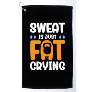 Gym Sweat Is Just Fat Crying Workout Cute Gift Platinum Collection Golf Towel