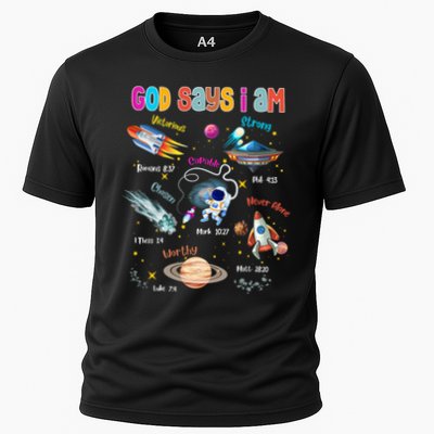 God Says I Am Cute Christian Outer Space Performance Shirt