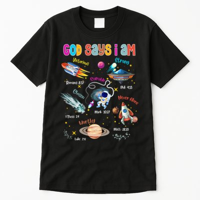 God Says I Am Cute Christian Outer Space Tall T-Shirt