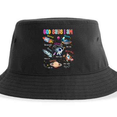 God Says I Am Cute Christian Outer Space Sustainable Bucket Hat