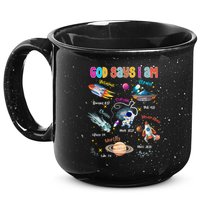 God Says I Am Cute Christian Outer Space 15oz Campfire Ceramic Mug