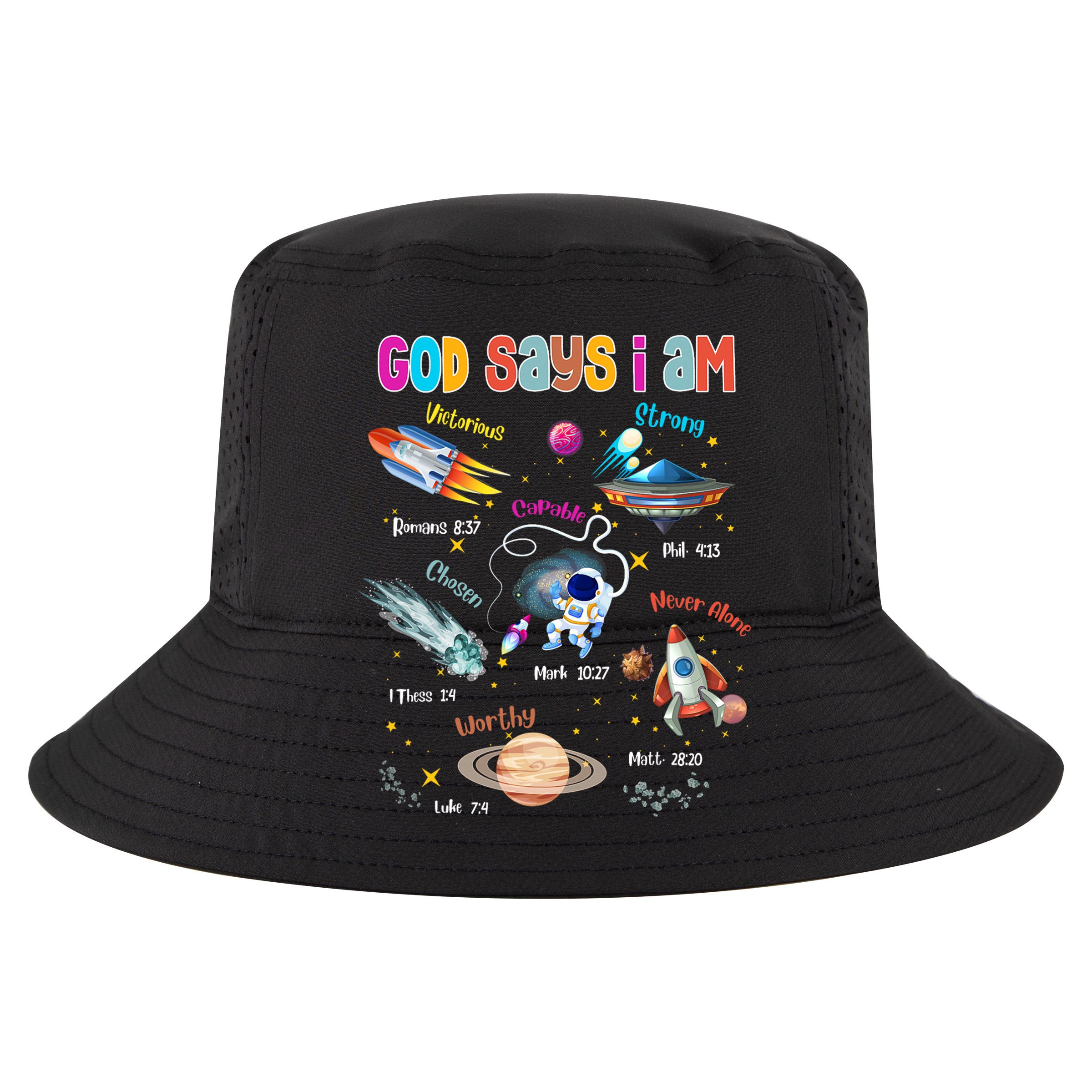 God Says I Am Cute Christian Outer Space Mesh Reversible Basketball Jersey Tank