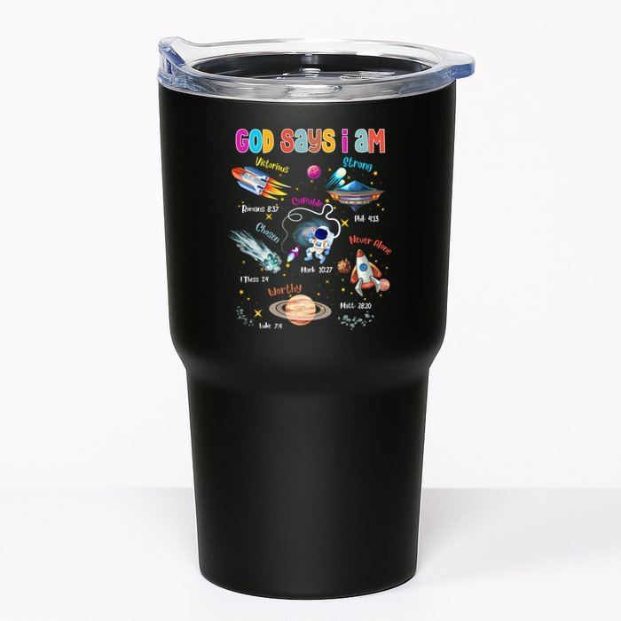 God Says I Am Cute Christian Outer Space Tumbler