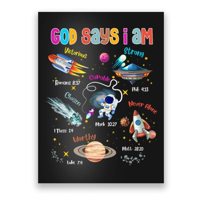 God Says I Am Cute Christian Outer Space Poster