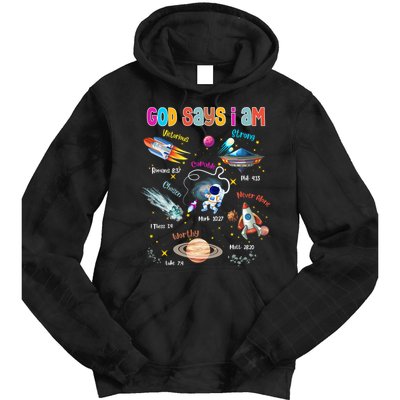 God Says I Am Cute Christian Outer Space Tie Dye Hoodie