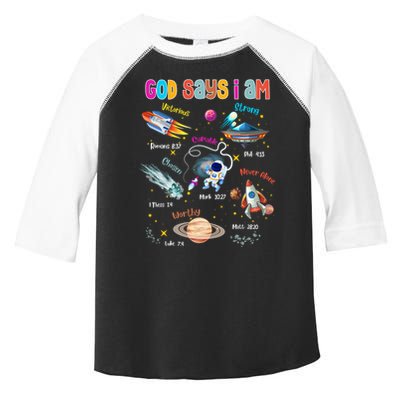 God Says I Am Cute Christian Outer Space Toddler Fine Jersey T-Shirt