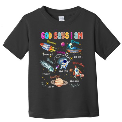 God Says I Am Cute Christian Outer Space Toddler T-Shirt
