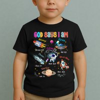 God Says I Am Cute Christian Outer Space Toddler T-Shirt